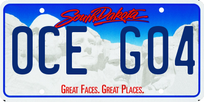 SD license plate 0CEG04
