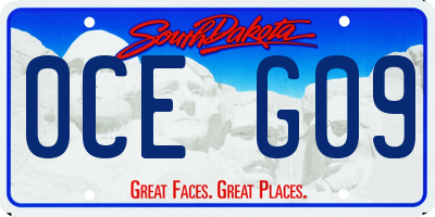 SD license plate 0CEG09