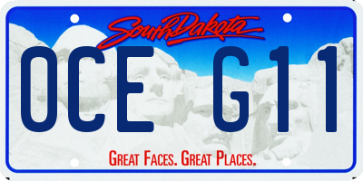 SD license plate 0CEG11