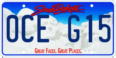 SD license plate 0CEG15
