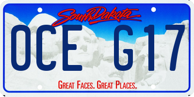 SD license plate 0CEG17