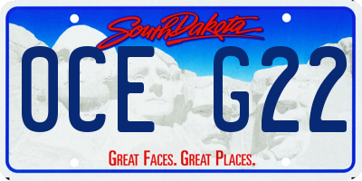 SD license plate 0CEG22