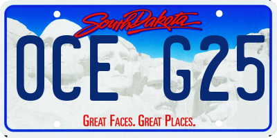 SD license plate 0CEG25