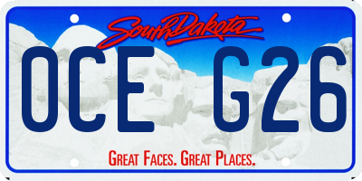 SD license plate 0CEG26