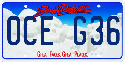 SD license plate 0CEG36