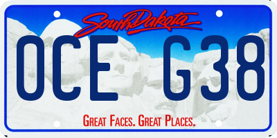 SD license plate 0CEG38