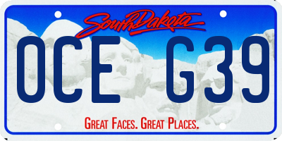 SD license plate 0CEG39