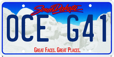 SD license plate 0CEG41
