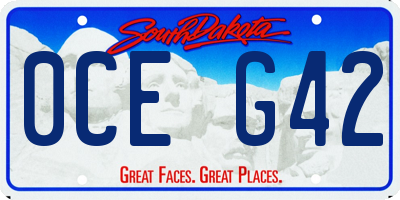 SD license plate 0CEG42