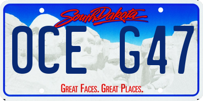 SD license plate 0CEG47