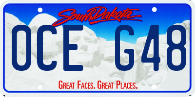 SD license plate 0CEG48