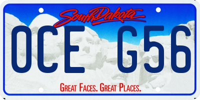 SD license plate 0CEG56
