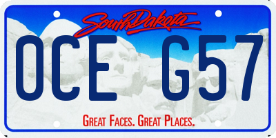 SD license plate 0CEG57