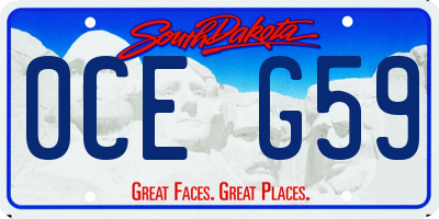 SD license plate 0CEG59