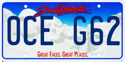 SD license plate 0CEG62