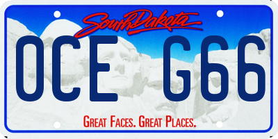 SD license plate 0CEG66