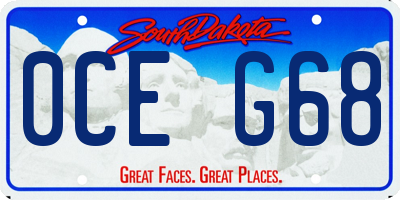 SD license plate 0CEG68