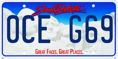 SD license plate 0CEG69
