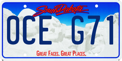 SD license plate 0CEG71
