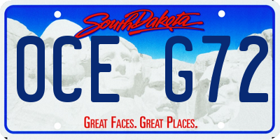 SD license plate 0CEG72