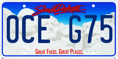 SD license plate 0CEG75