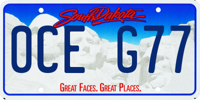 SD license plate 0CEG77