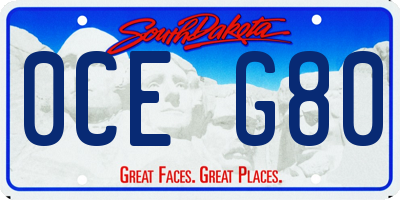 SD license plate 0CEG80