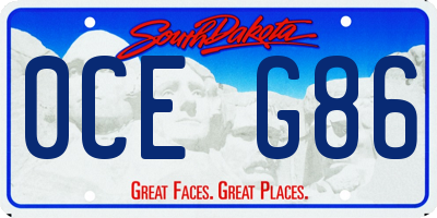 SD license plate 0CEG86