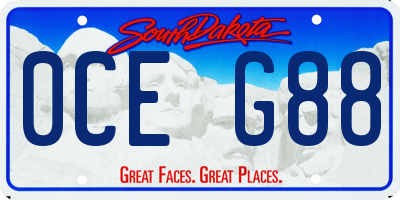 SD license plate 0CEG88