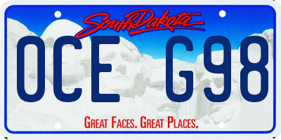 SD license plate 0CEG98