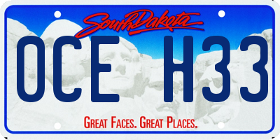 SD license plate 0CEH33
