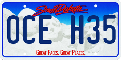 SD license plate 0CEH35