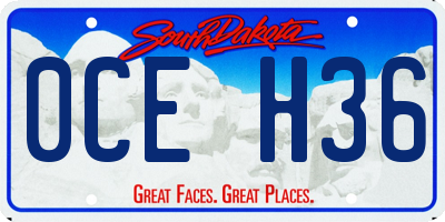 SD license plate 0CEH36