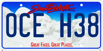 SD license plate 0CEH38