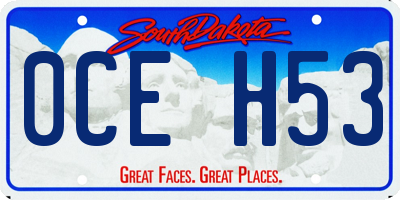 SD license plate 0CEH53