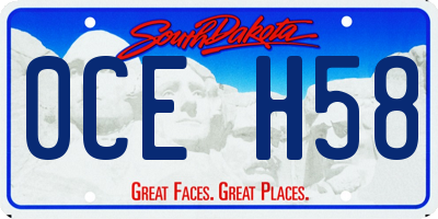 SD license plate 0CEH58