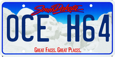 SD license plate 0CEH64
