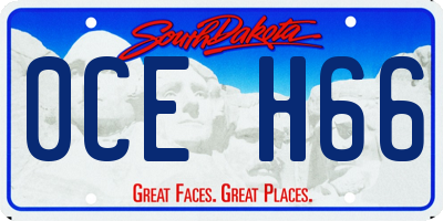 SD license plate 0CEH66
