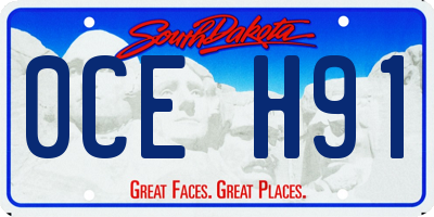 SD license plate 0CEH91