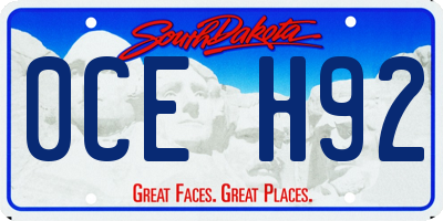 SD license plate 0CEH92