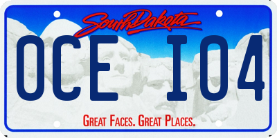 SD license plate 0CEI04