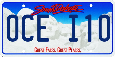 SD license plate 0CEI10