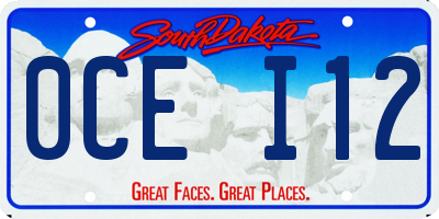 SD license plate 0CEI12