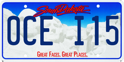 SD license plate 0CEI15