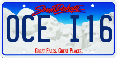 SD license plate 0CEI16