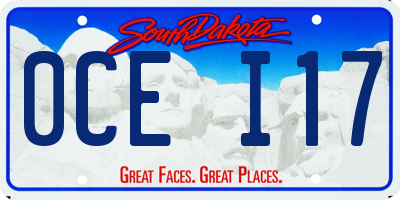 SD license plate 0CEI17