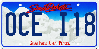 SD license plate 0CEI18