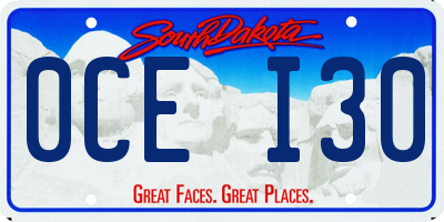 SD license plate 0CEI30