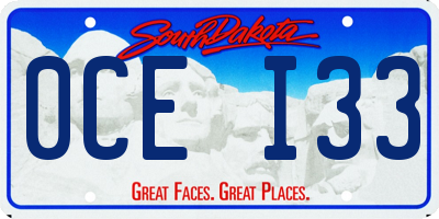 SD license plate 0CEI33