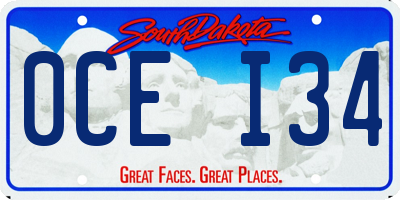 SD license plate 0CEI34